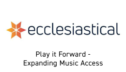 Logo for Ecclesiastical Insurance sponsoring Play It Forward
