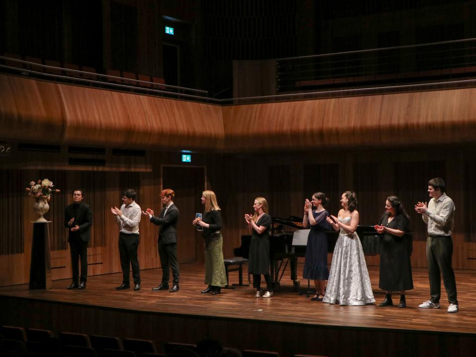 The Maeve Broderick Awards 2025 finalists on stage at the Whyte Recital Hall