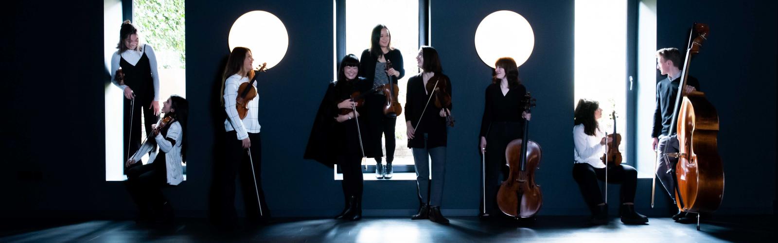 Chamberfest students with Sarah Sew, Director 