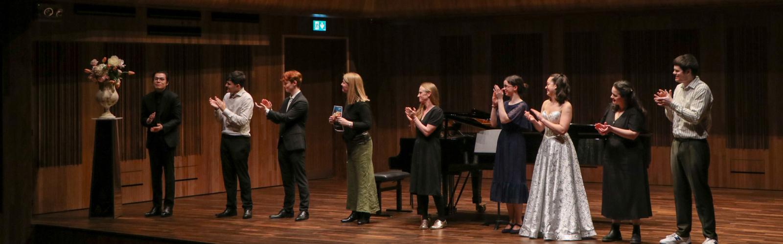 The Maeve Broderick Awards 2025 finalists on stage at the Whyte Recital Hall