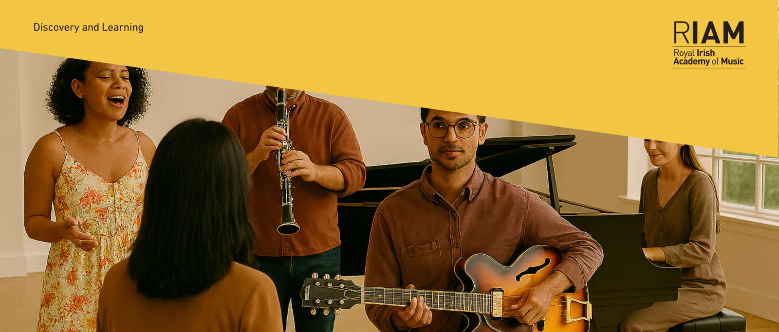 Group of people playing instruments and singing